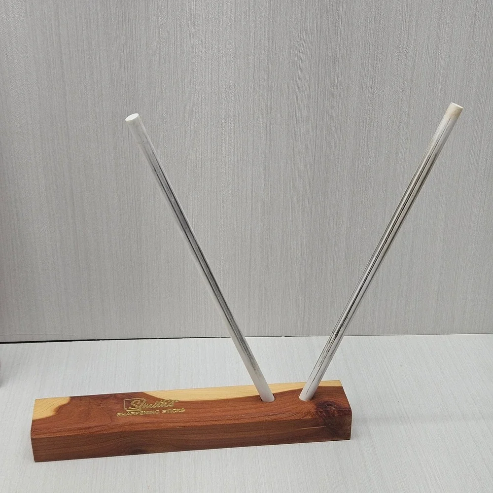 Smiths Sharpening Sticks Ceramic Rods with Cedar Wood Base and Storage Pouch